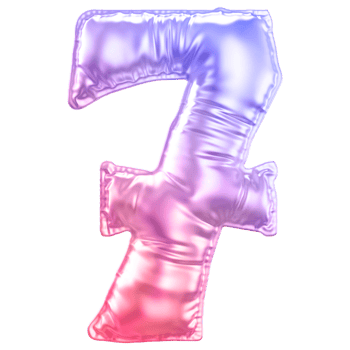 Gradient bubble number 7 png