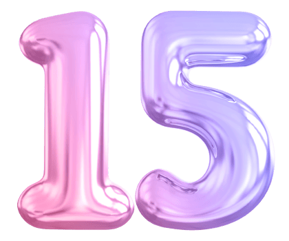 15 number gradient 3d render png