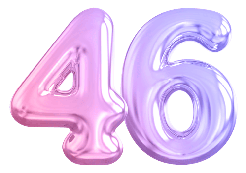 46 number gradient 3d render png