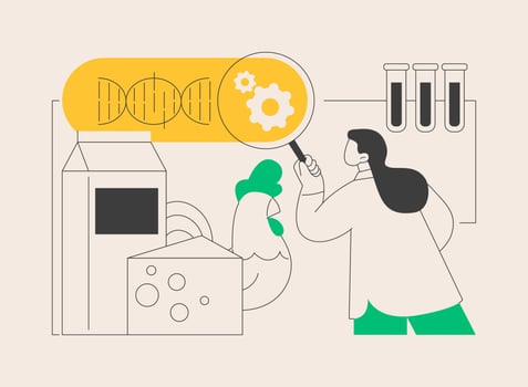Genetically modified organism abstract concept vector illustration.