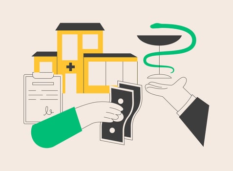Private healthcare abstract concept vector illustration.
