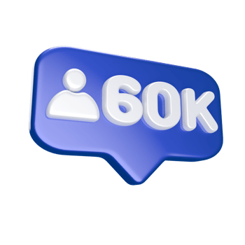 60k Follower 3D icon png