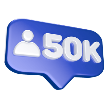 50k Follower 3D icon png