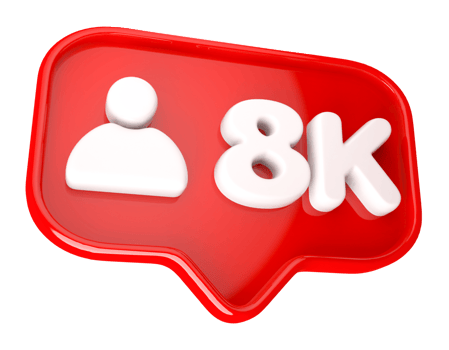 8k Follower 3D icon png