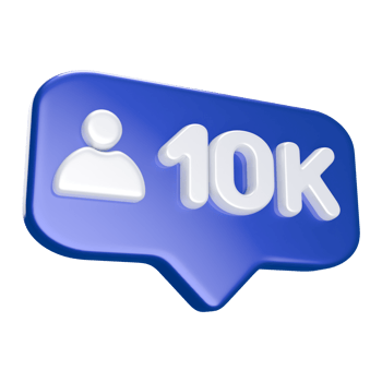 10k Follower 3D icon png