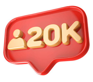 20k Follower 3D icon png