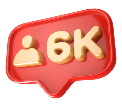 6k Follower 3D icon png