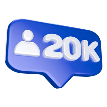 20k Follower 3D icon png