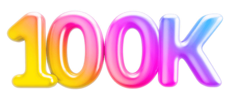100k Followers Gradient png