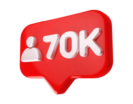 70k Follower 3D icon png