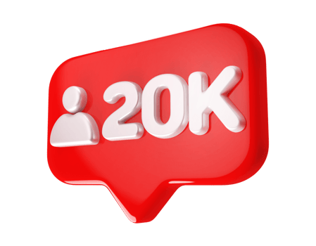 20k Follower 3D icon png