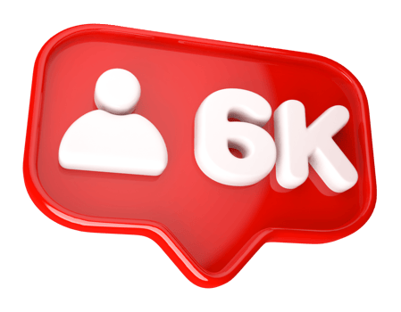 6k Follower 3D icon png