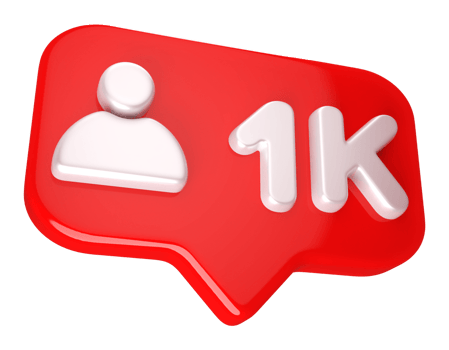 1k Follower 3D icon png