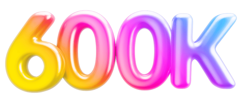 600k Followers Gradient png