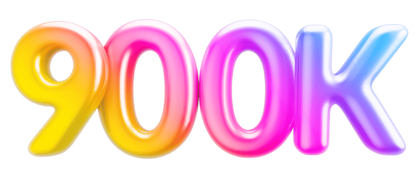 900k Followers Gradient png