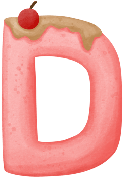 Valentine Dessert Alphabet Font Set png