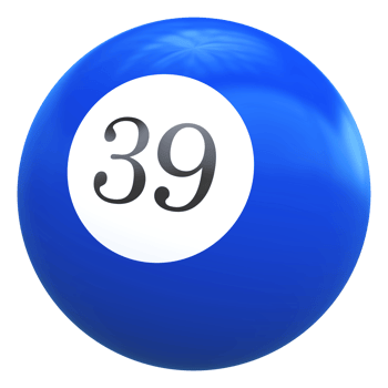 39 number 3d ball blue png