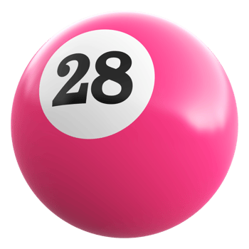 28 number 3d ball pink png