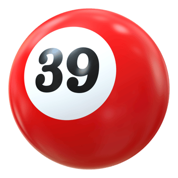 39 number 3d ball red png