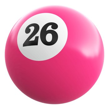 26 number 3d ball pink png