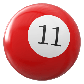 11 number 3d ball red png