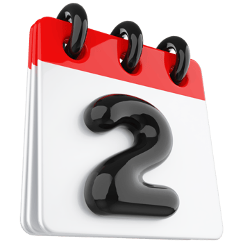 3d icon calendar number 2 png