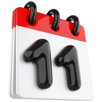 3d icon calendar number 11 png