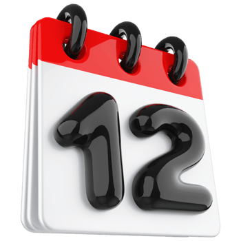 3d icon calendar number 12 png