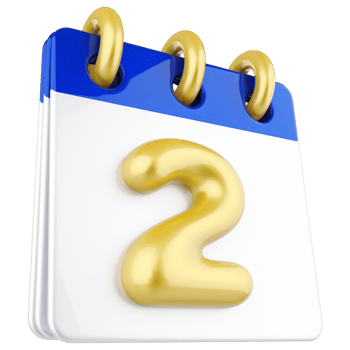 3d icon calendar number 2 png