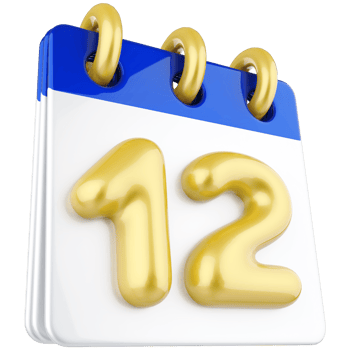 3d icon calendar number 12 png