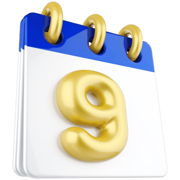 3d icon calendar number 9 png