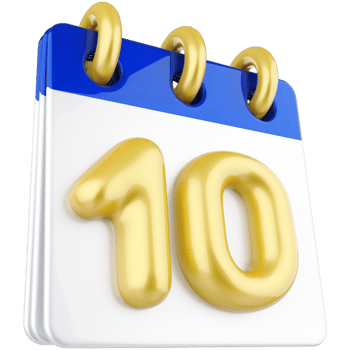 3d icon calendar number 10 png