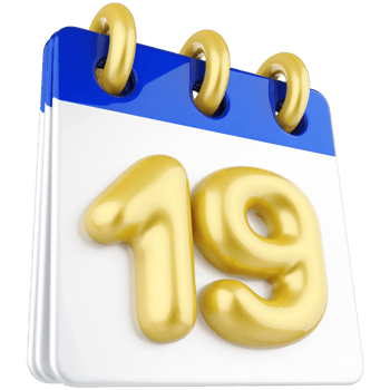 3d icon calendar number 19 png