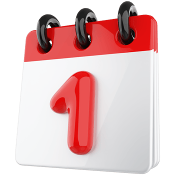 3d icon calendar number 1 png