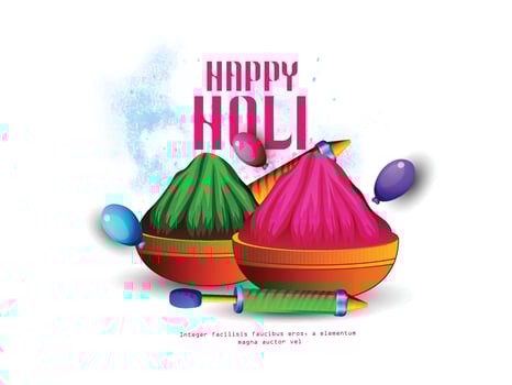 Happy Holi Festival Of Colors Illustration Of Colorful Gulal For Holi, In Hindi Holi Hain Meaning Its Holi vector
