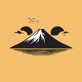 Mt. Fuji, the symbol of Japan, vector illustration.