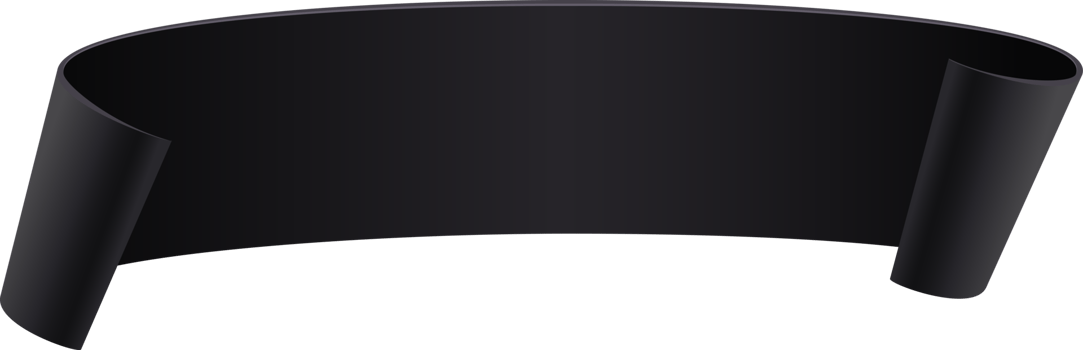 Black curved paper banner png