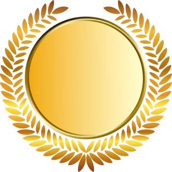 gold medal and laurels png