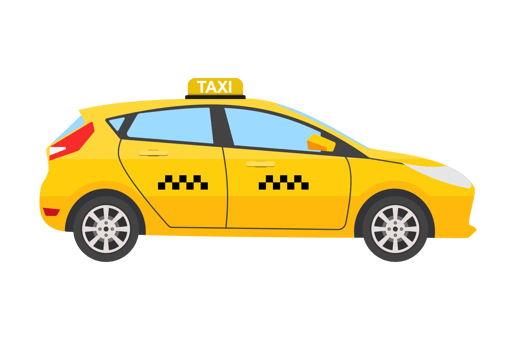Yellow taxi car png