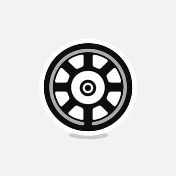 AI generated Auto parts shop filled monochrome logo. Performance business value. Wheel simple icon. Automotive industry. Design element. Ai art for corporate branding vector