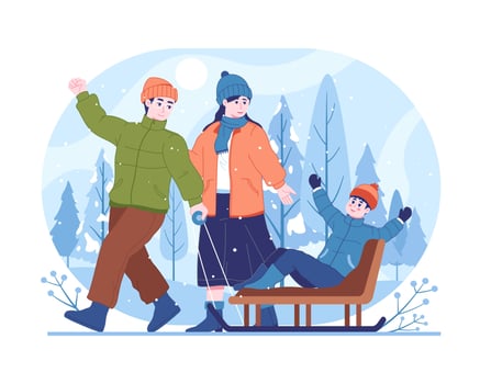 Enjoying the winter holidays vector