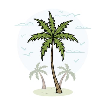 palm tree vector illustration isolated on white background