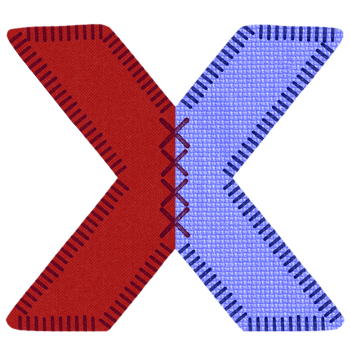 Fabric Alphabet Letter X png