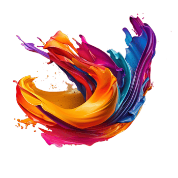 AI generated Vibrant paint splattering png
