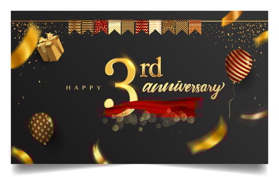 50th years anniversary design for greeting cards and invitation, with balloon, confetti and gift box, elegant design with gold and dark color, design template for birthday celebration. vector