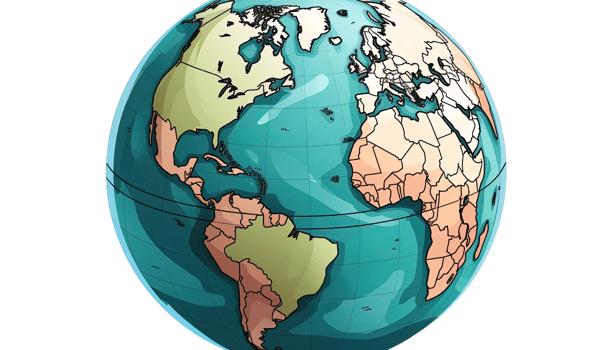 AI generated Earth globe clipart, global sphere illustration, transparent background, planet Earth graphic, world map icon, international symbol, geography concept png