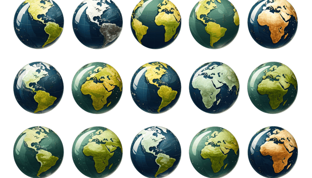 AI generated Earth globe clipart, global sphere illustration, transparent background, planet Earth graphic, world map icon, international symbol, geography concept png
