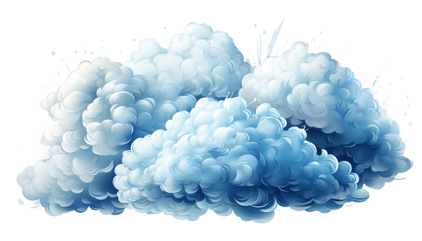 AI generated Fluffy cloud clipart, cloud shapes graphics, sky background, transparent background, weather illustration, celestial clouds, cloud shapes set, white fluffy clouds, sky backdrop png