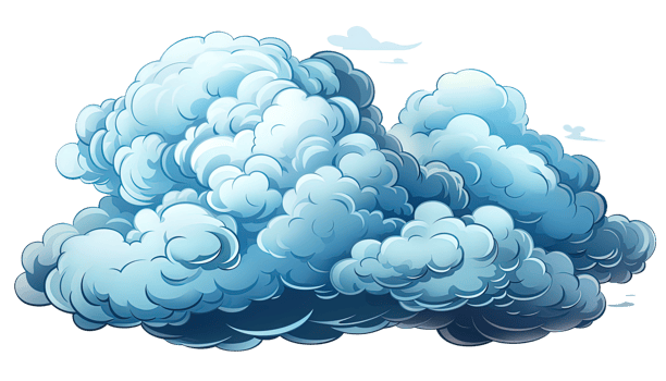 AI generated Fluffy cloud clipart, cloud shapes graphics, sky background, transparent background, weather illustration, celestial clouds, cloud shapes set, white fluffy clouds, sky backdrop png