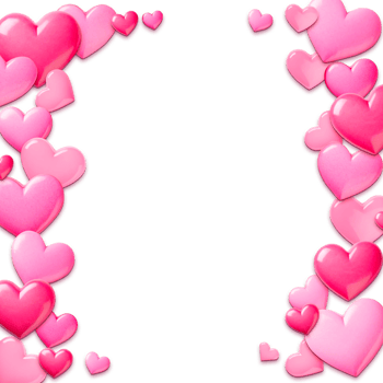 AI generated Pink frame with hearts for Valentine's day. Isolated. For greeting card, banner, logo, sale png